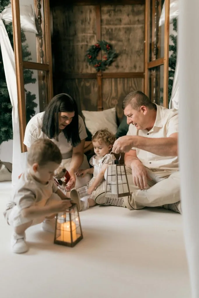 Family relaxing at home with hvac and plumbing maintenance protection from home rangers
