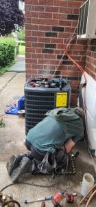 Residential ac repair process at outdoor equipment