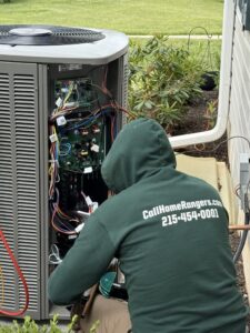 Ac repair service on an outdoor condenser
