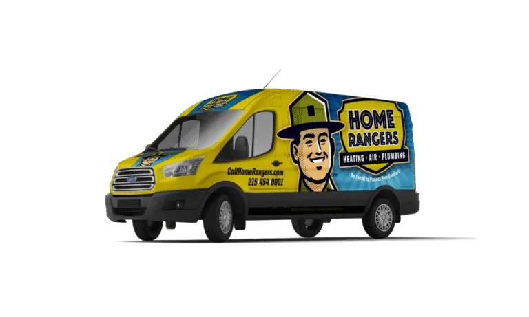 Home rangers hvac and plumbing service truck in bucks county pa