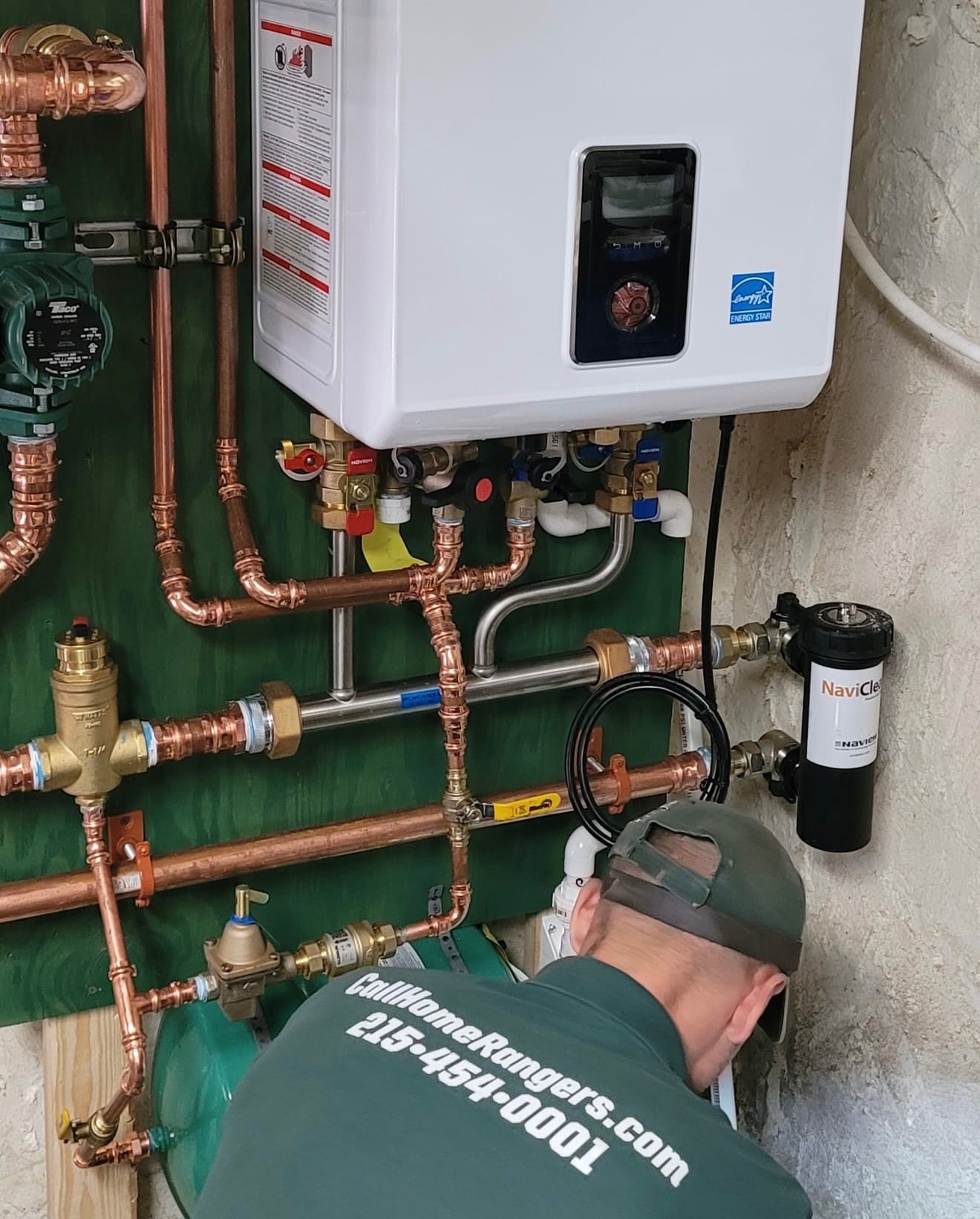 Navien tankless water heater installation in bucks county