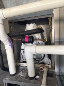 Frozen evaporator coil during ac repair