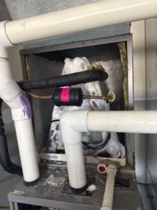 Frozen evaporator coil found during ac repair