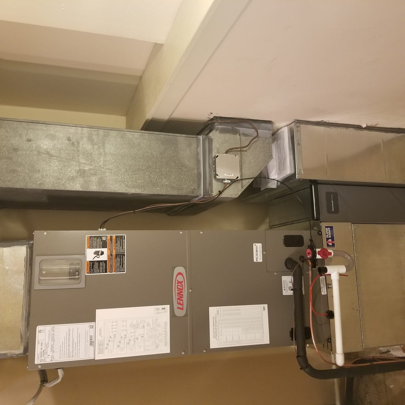 Hvac system air handler installation