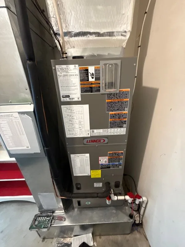 Lennox air handler clean utility room installation by home rangers