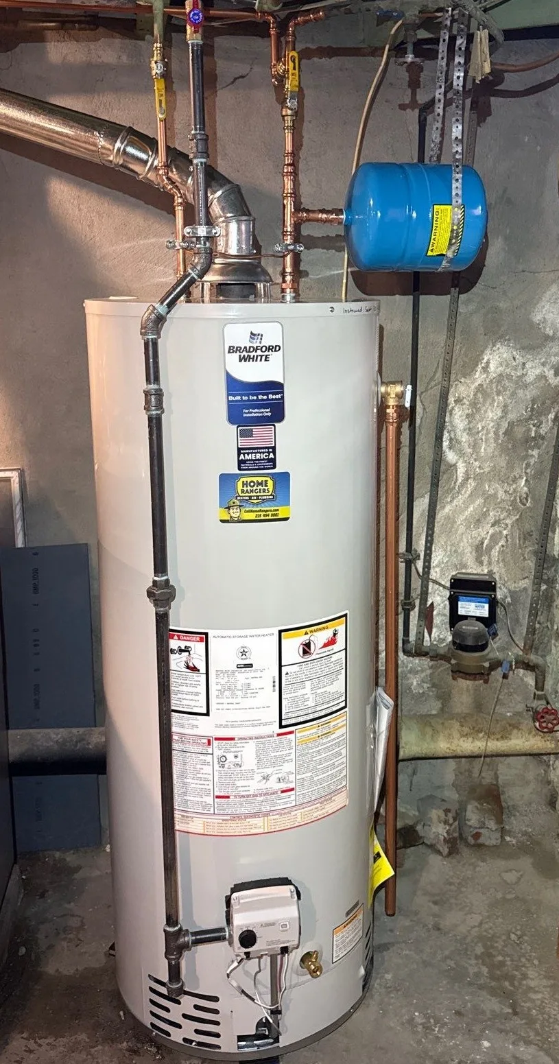 Bradford white gas water heater installation by home rangers