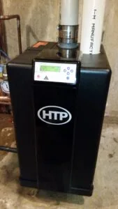 High efficiency condensing boiler with digital display