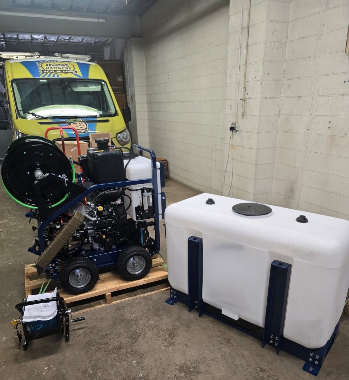 Hydro jetter sewer cleaning equipment used by home rangers in bucks county pa