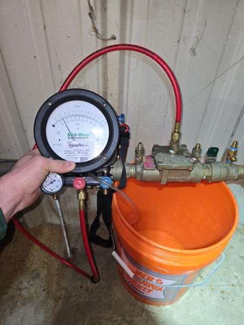 Backflow testing service completed in a commercial building in warrington, pa 18976. Tested and verified the device for proper function to keep drinking water safe and up to code. The system passed testing, and the customer is all set for the year.