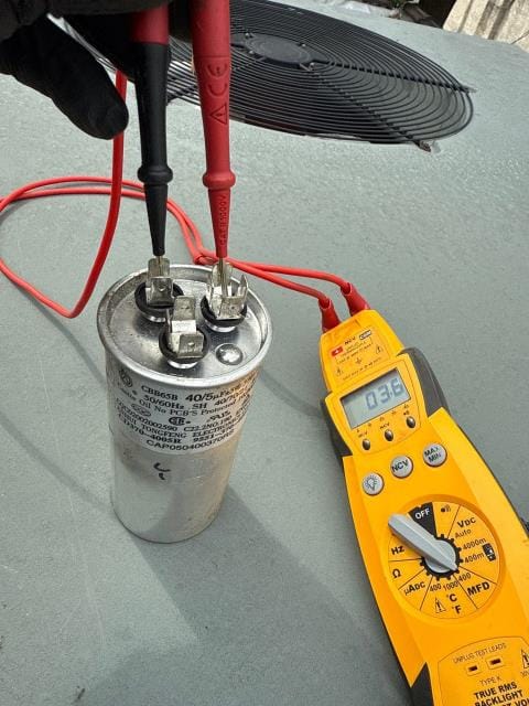 Completed a diagnostic visit for a cooling system. Found a refrigerant leak at the evaporative coil, discovered the blower motor start assist and dual start capacitor were performing below rated capacity, and noted a dirty outdoor condenser coil. Provided recommendations for repair and cleaning to restore full efficiency.