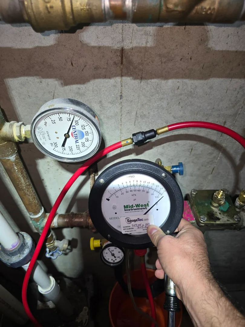Performed certified backflow testing in king of prussia, pa. The backflow prevention device passed inspection, but a small leak was found at the pipe joints. We'll return to repair the leak and check the pressure in the expansion tank to ensure proper operation. Home rangers provides expert backflow testing, repair, and inspection in montgomery county.