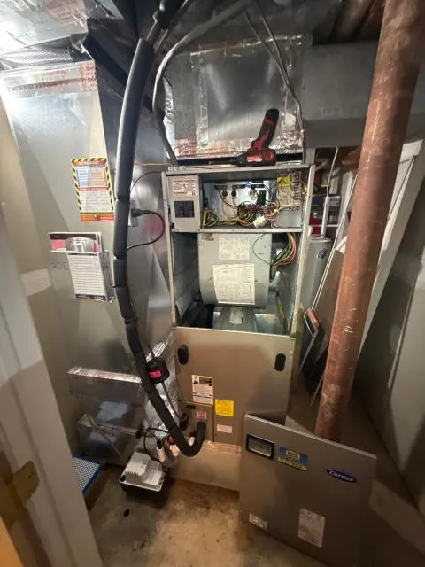 Came back out for a rescheduled heating visit for a loyal customer. Found that one side of the 15 kw electric heat kit had failed, leaving the system running at only 10 kw. We replaced the dual start assist, installed a new filter, and verified proper operation after repairs. The customer was relieved to have the issue diagnosed and fixed and now has peace of mind knowing the carrier system is heating correctly for winter.