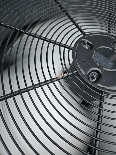 Wrapped up an hvac diagnostic visit at a property after the field service manager at a solar company reported potential damage from their crew accidentally dropping something onto the outdoor unit. During the visit, we thoroughly inspected the unit and found no damage affecting system performance, though the condenser fan grille was bent and causing vibration. We carefully realigned and secured the grille to restore proper airflow and reduce vibration. In addition, we performed thermostat rewiring to ensure accurate communication between the thermostat and the hvac system, verifying proper voltage and signal continuity. After testing, the system is operating smoothly, providing reliable heating and cooling performance.