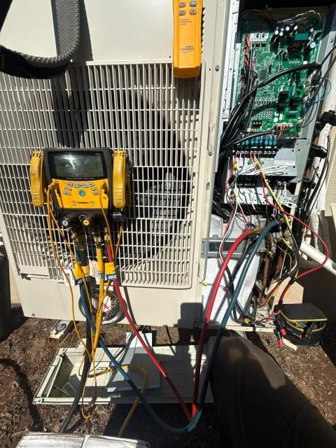 Diagnosed a shorted compressor in a fujitsu heat pump. Replaced the compressor, control boards, and thermistors. Reflared refrigerant connections, pressure-tested, and recharged with r-410a. Commissioned the system, ensuring all three zones functioned correctly.