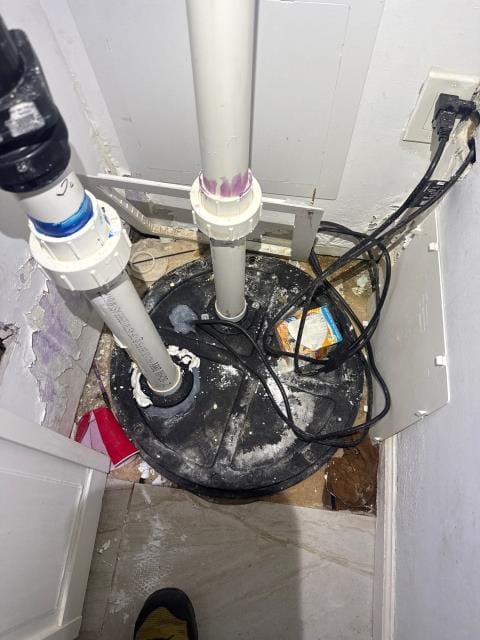 I inspected the sump pump, checked for power, and identified a foul odor. Found missing gaskets in the waste pump area. Sealed components, restored enclosure, and ensured the pump functioned correctly.