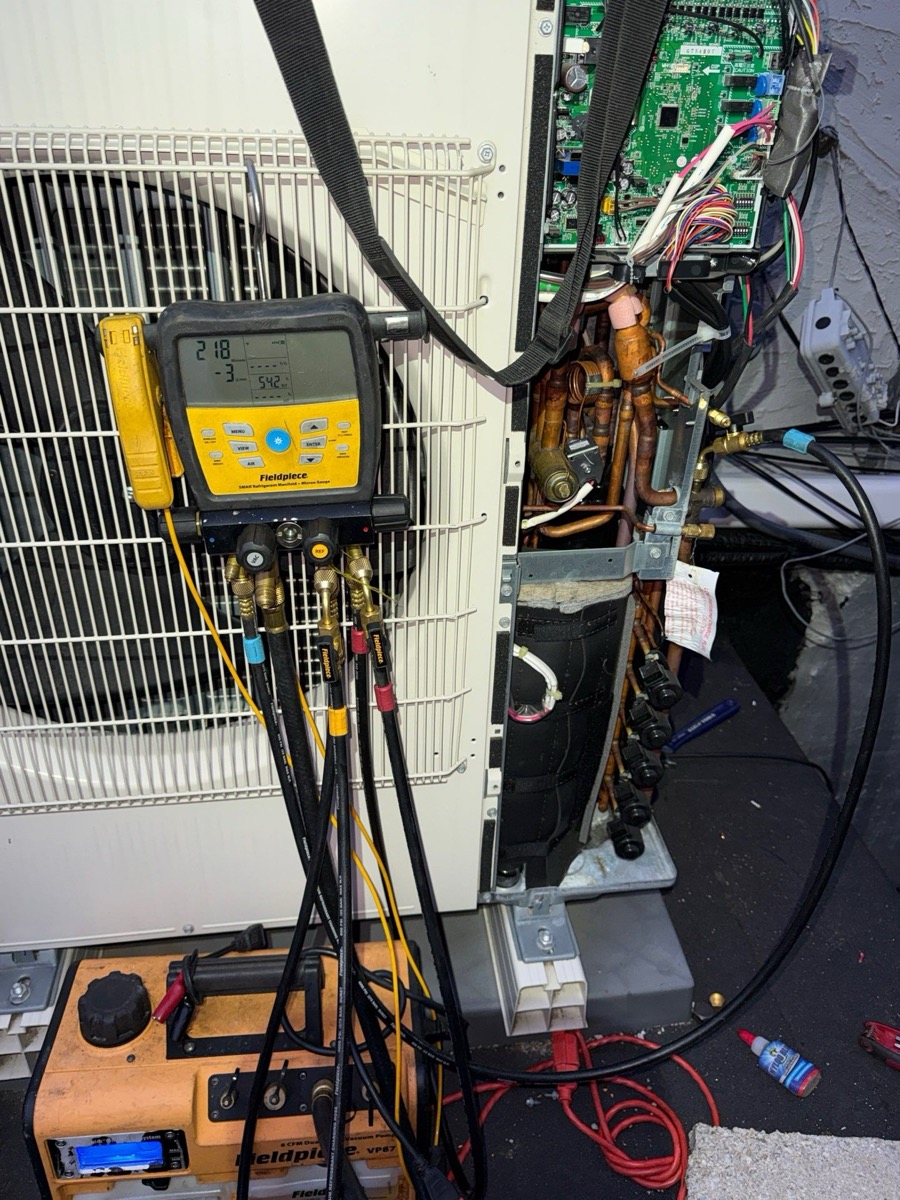 Mini split refrigerant diagnostic work