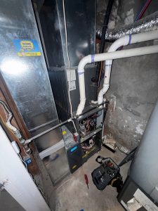 Heating service open cabinet diagnostic check