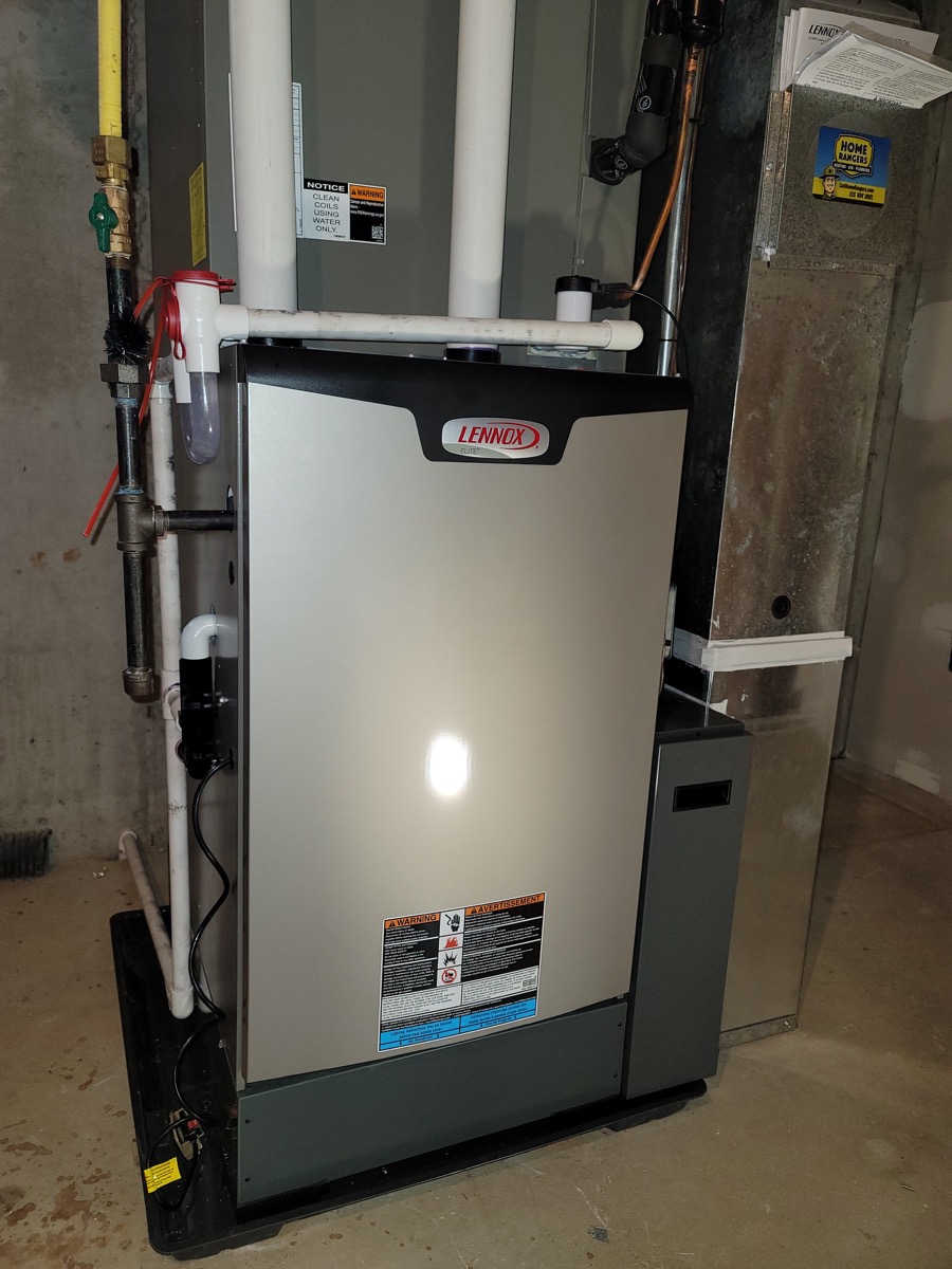 Furnace installation in a residential basement