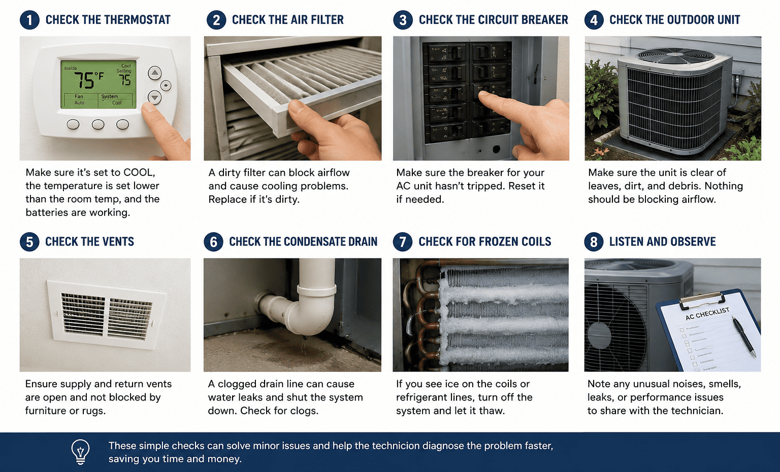 Ac repair checklist for homeowners Checklist of things to check before calling for ac repair