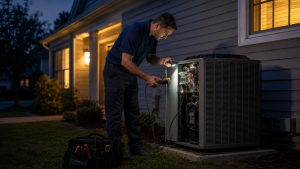 Emergency ac repair planning and day service factors