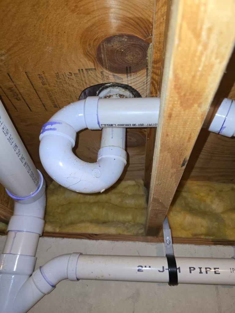 New pvc drain pipe repair installation in a basement by home rangers