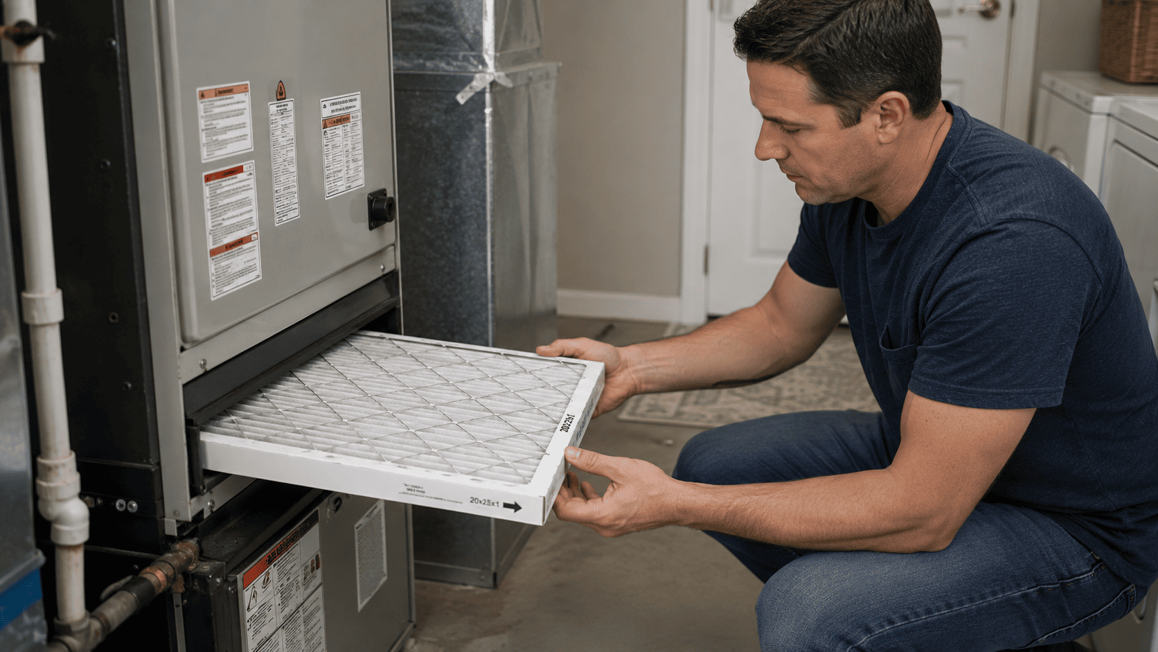 Safe hvac air filter replacement at home How to replace a residential hvac air filter safely in a home furnace