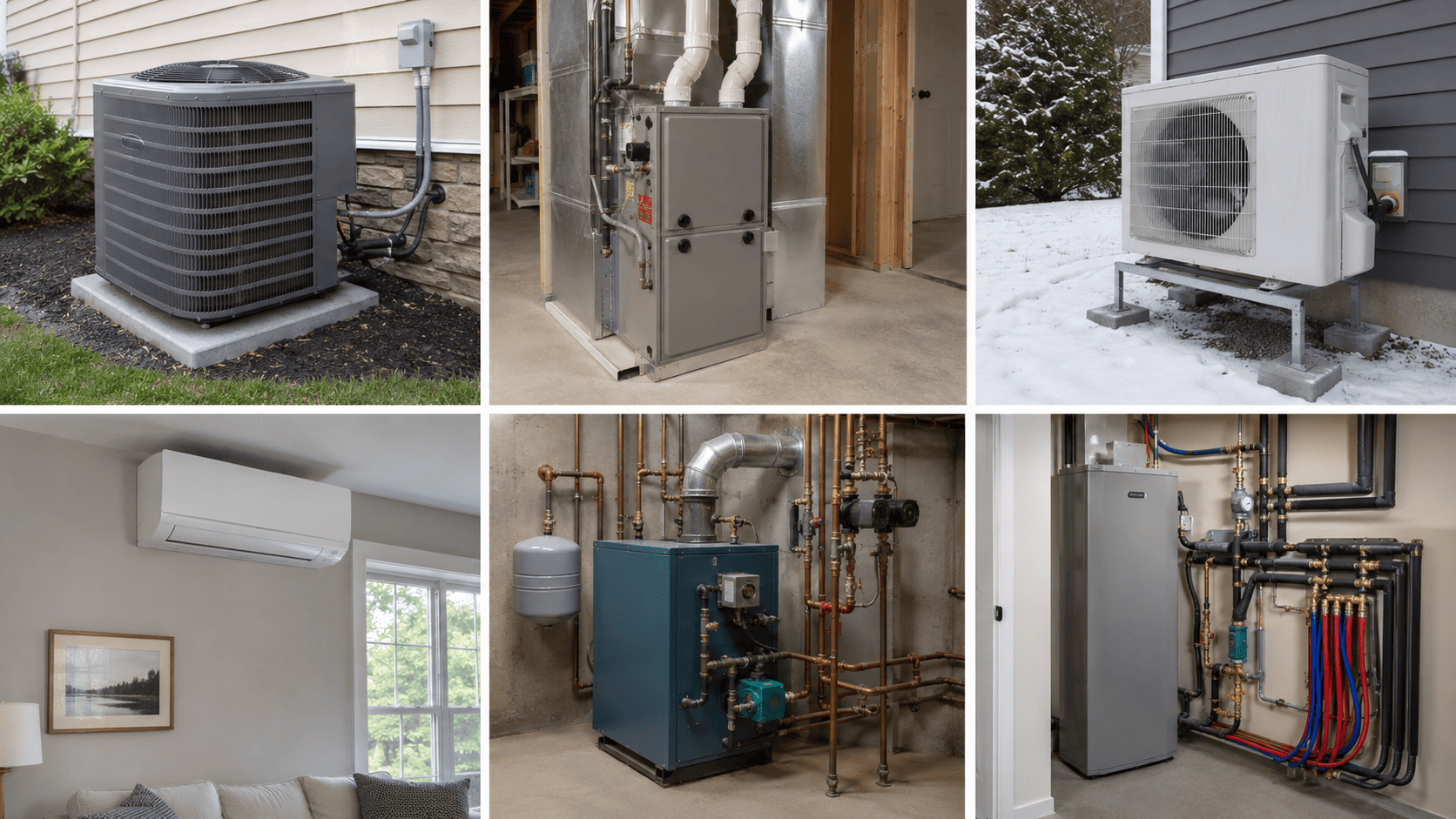 Central ac, furnace, heat pump, mini-split, boiler and geothermal hvac systems