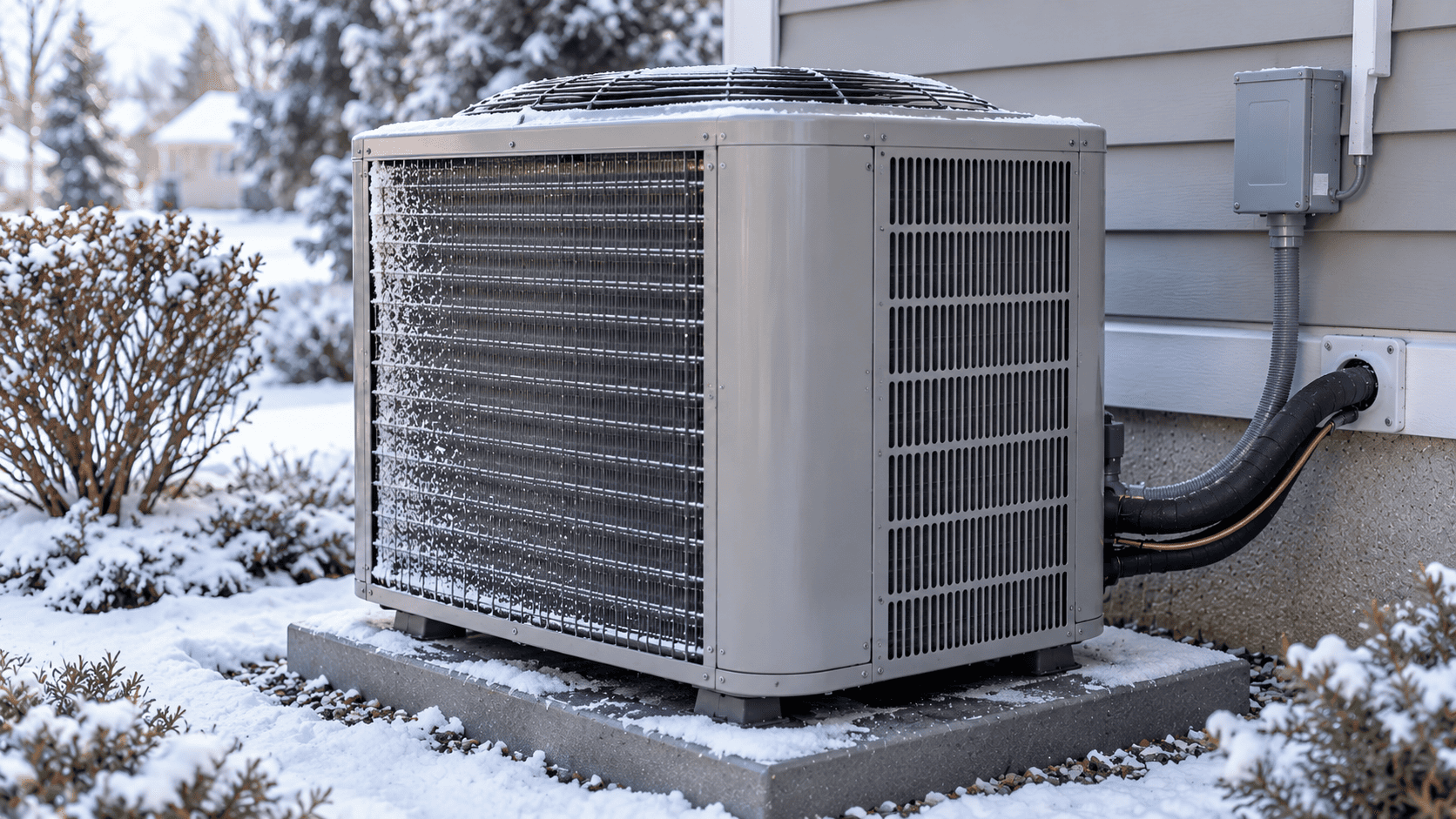 Heat pump not heating enough in cold weather Residential heat pump operating in cold winter weather with light frost on the outdoor coil